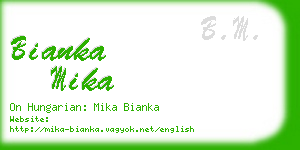 bianka mika business card